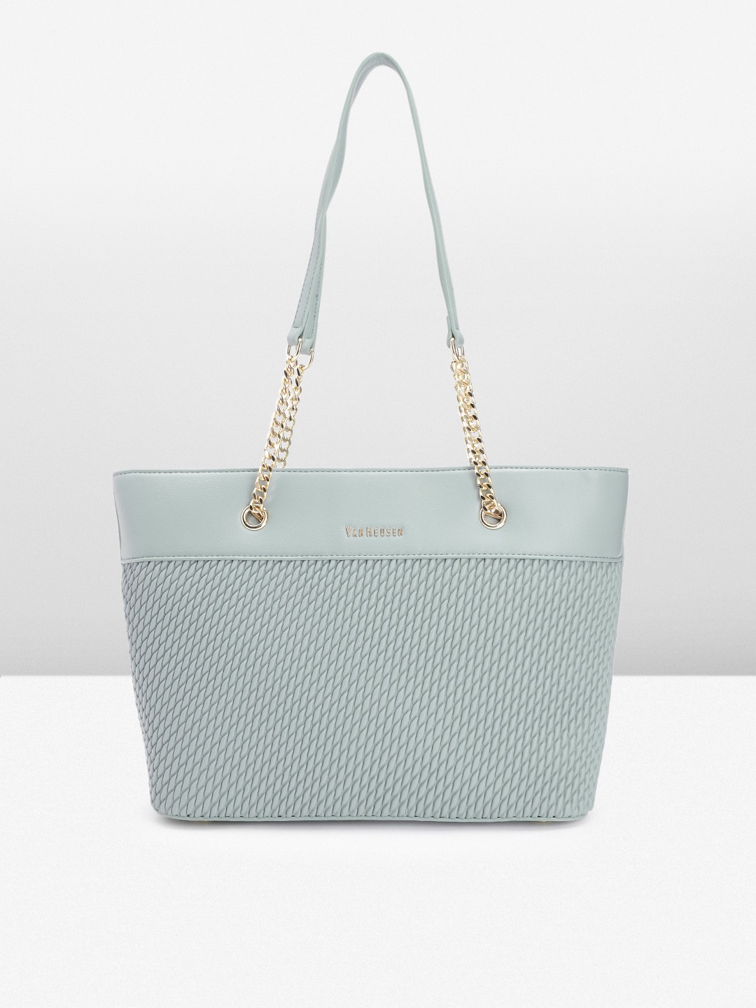 

Van Heusen Textured Self Design PU Structured Shoulder Bag, Blue