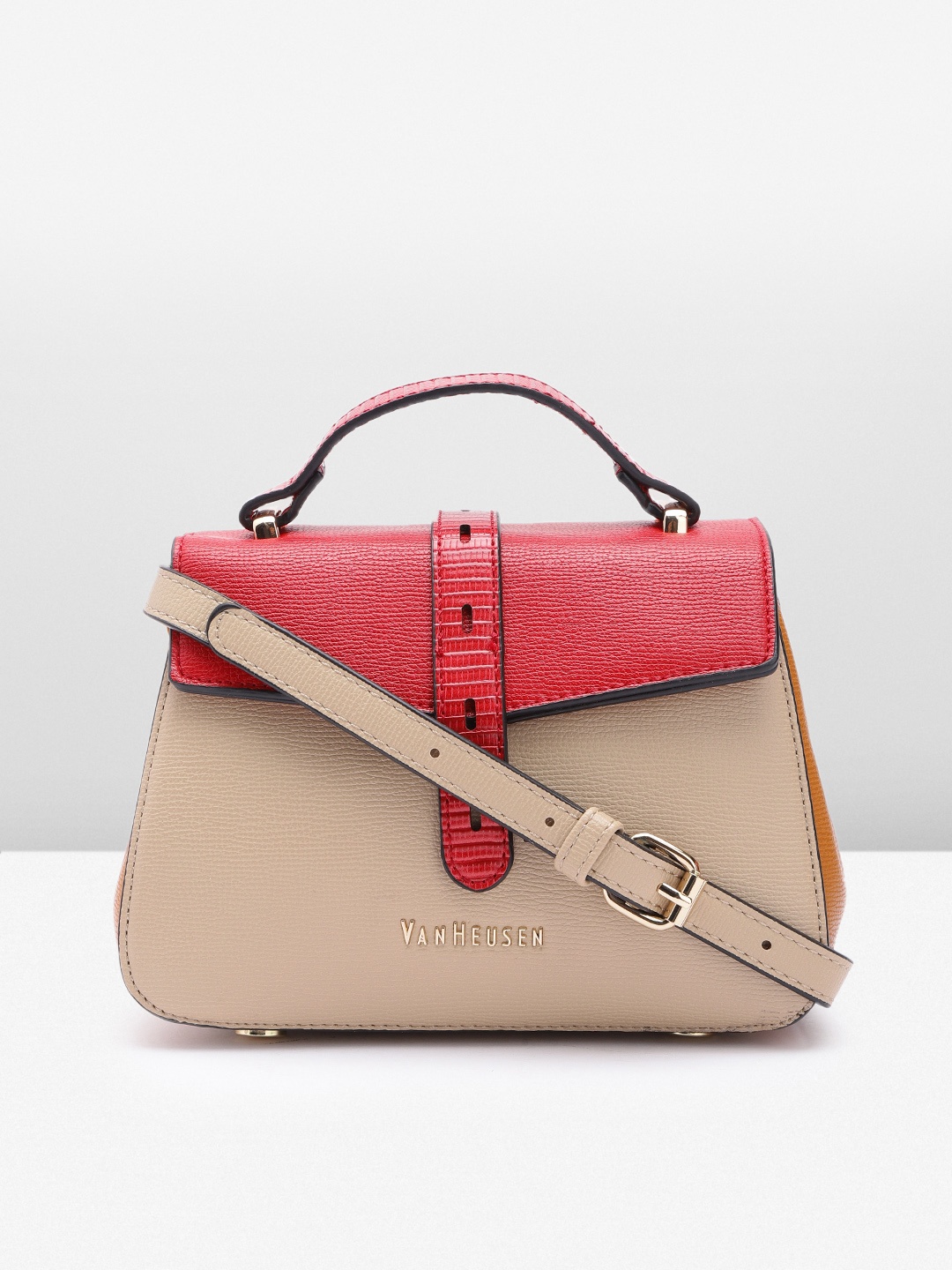 

Van Heusen Colourblocked Structured Satchel, Beige
