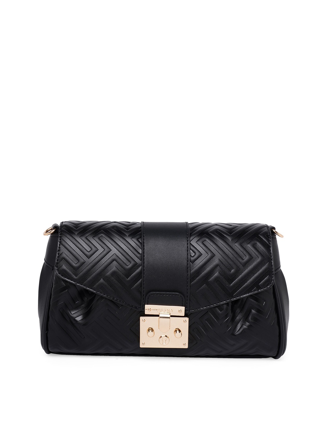 

ALDO Textured Structured Shoulder Bag with Quilted, Black