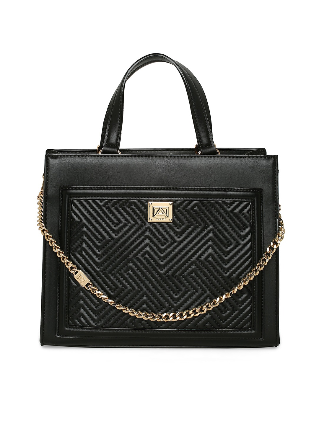 

ALDO Structured Handheld Bag with Quilted, Black