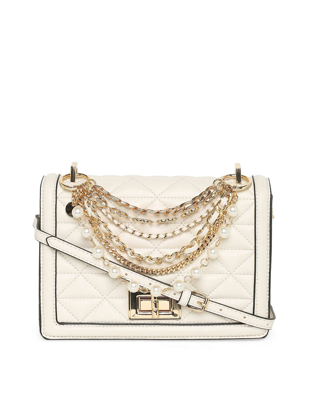 

ALDO Beige Textured Structured Satchel