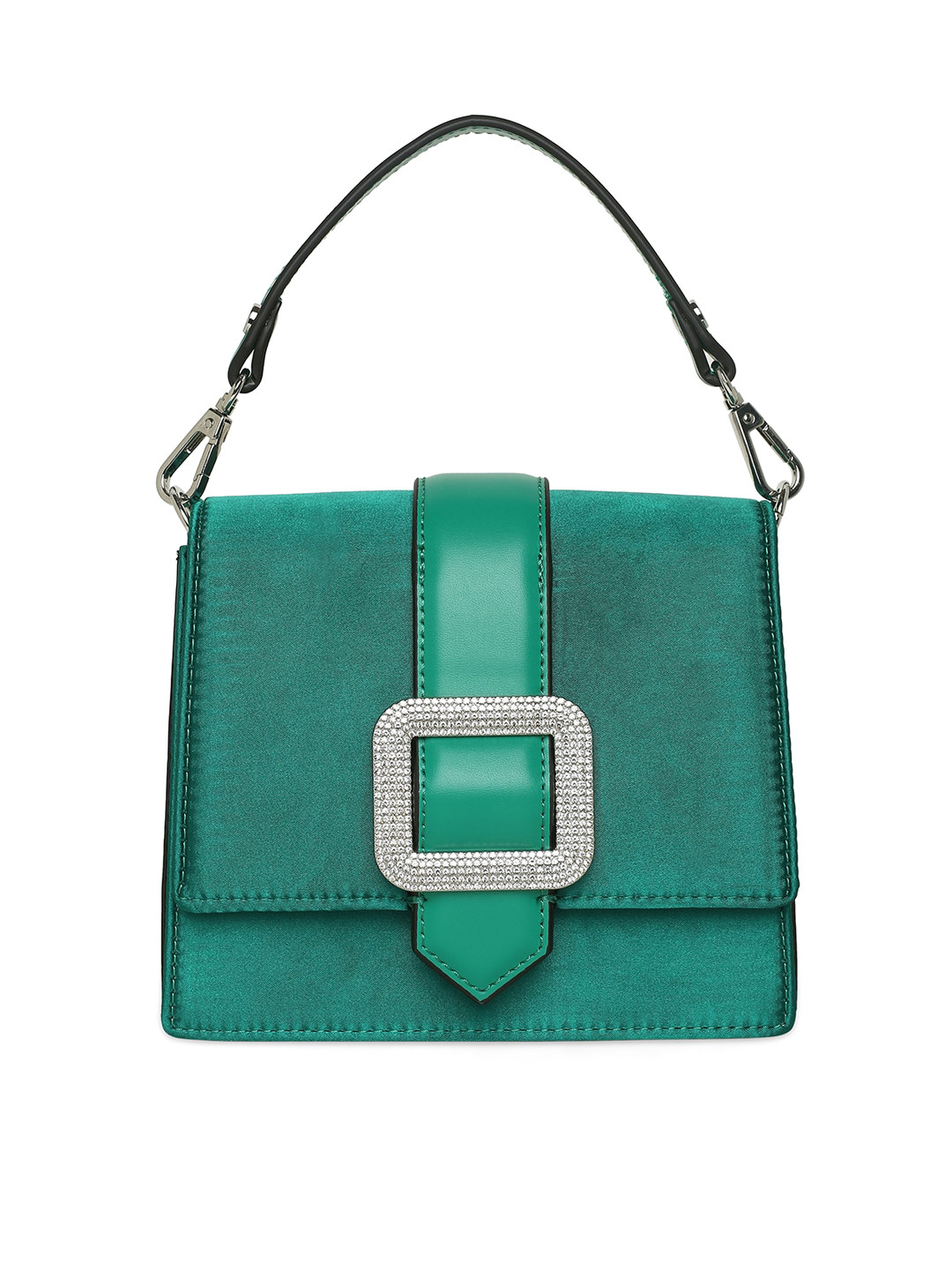 

ALDO Green PU Structured Handheld Bag