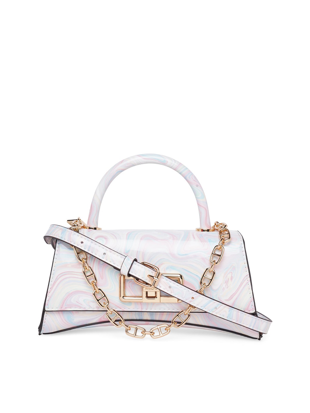 

ALDO Structured Satchel with Bow Detail, White