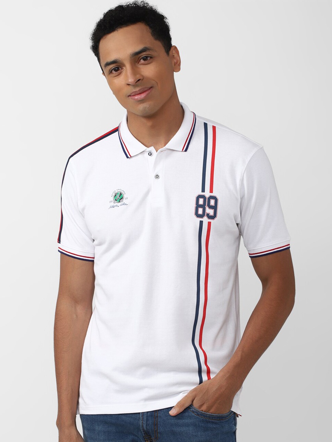

Peter England Casuals Men Polo Collar T-shirt, White