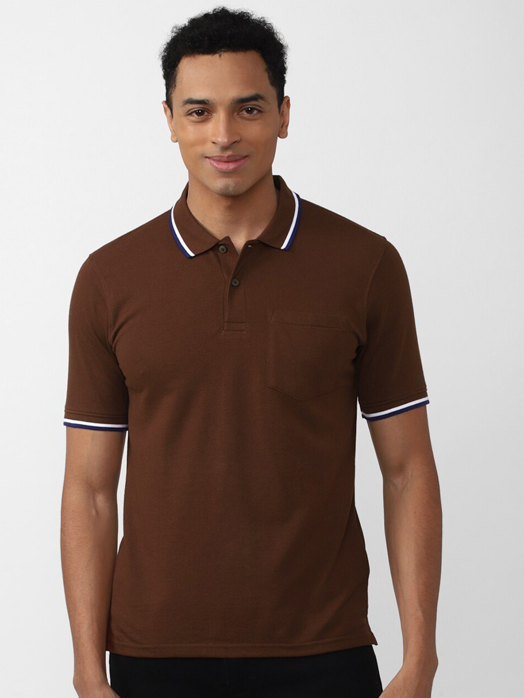 

Peter England Casuals Men Polo Collar T-shirt, Brown
