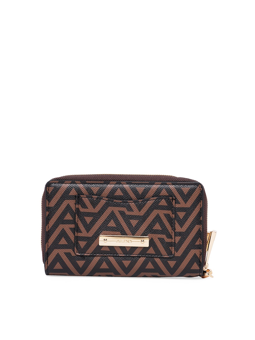 

ALDO Women Typography Printed Zip Around Wallet, Brown