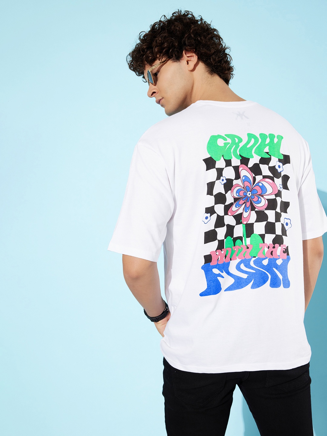 

Kook N Keech Milky White Printed MCW Love is in the Air Flower Power Pure Cotton T-shirt