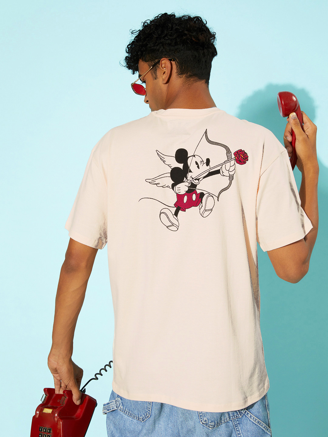 

Kook N Keech Disney Peach Pink Love is in the Air Pure Cotton Oversized T-shirt