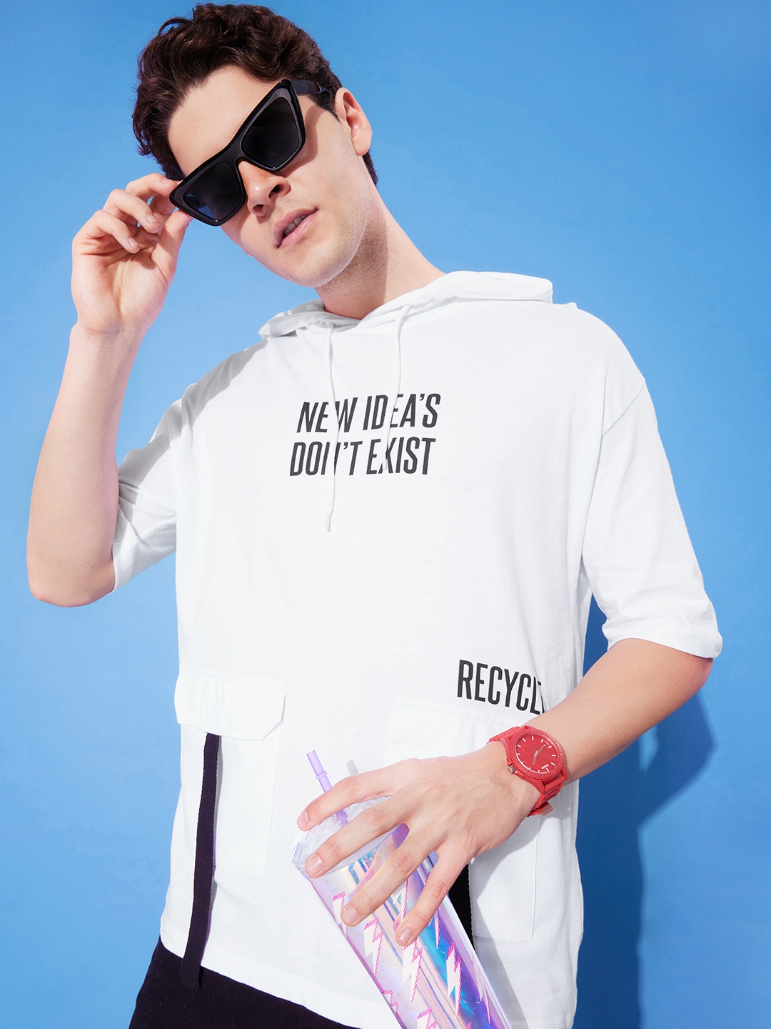 

Kook N Keech Typography Milky White Hooded Pure Cotton Back Street Boys Hyper Hypo T-shirt