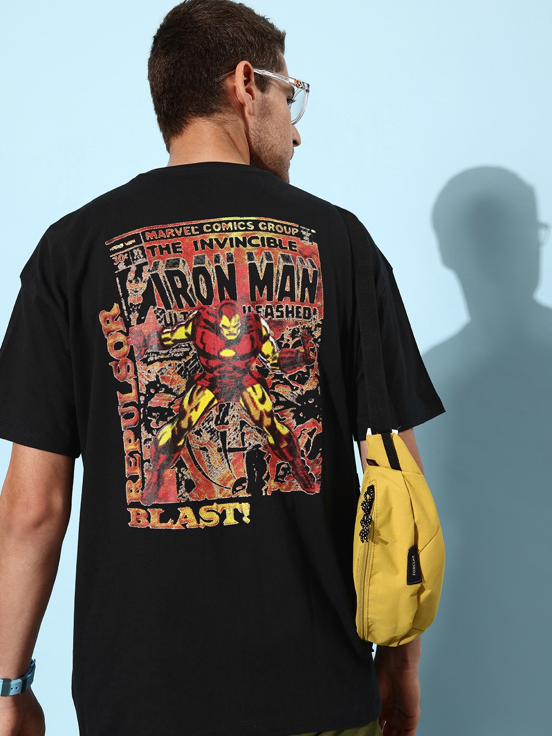 

Kook N Keech Marvel Jet Black Iron Man Pop Punk Relaxed Fit Pure Cotton T-shirt