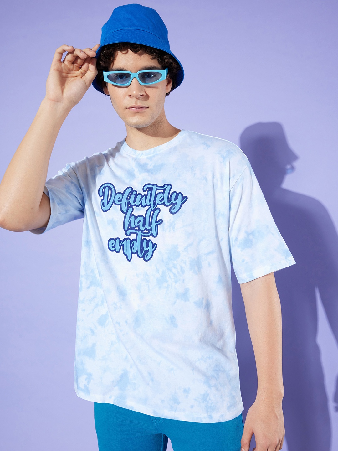 

Kook N Keech Tie and Dye Printed Pure Cotton Applique T-shirt, Blue