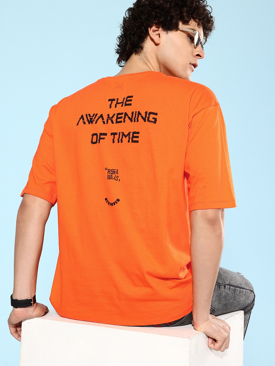 

Kook N Keech Tangy Orange Printed Nostalgic Back to School Kidult Pure Cotton T-shirt