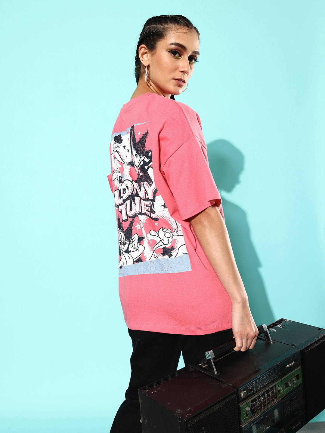 

Kook N Keech Looney Tunes Pretty Pink Poster Graphics Printed Pure Cotton T-shirt