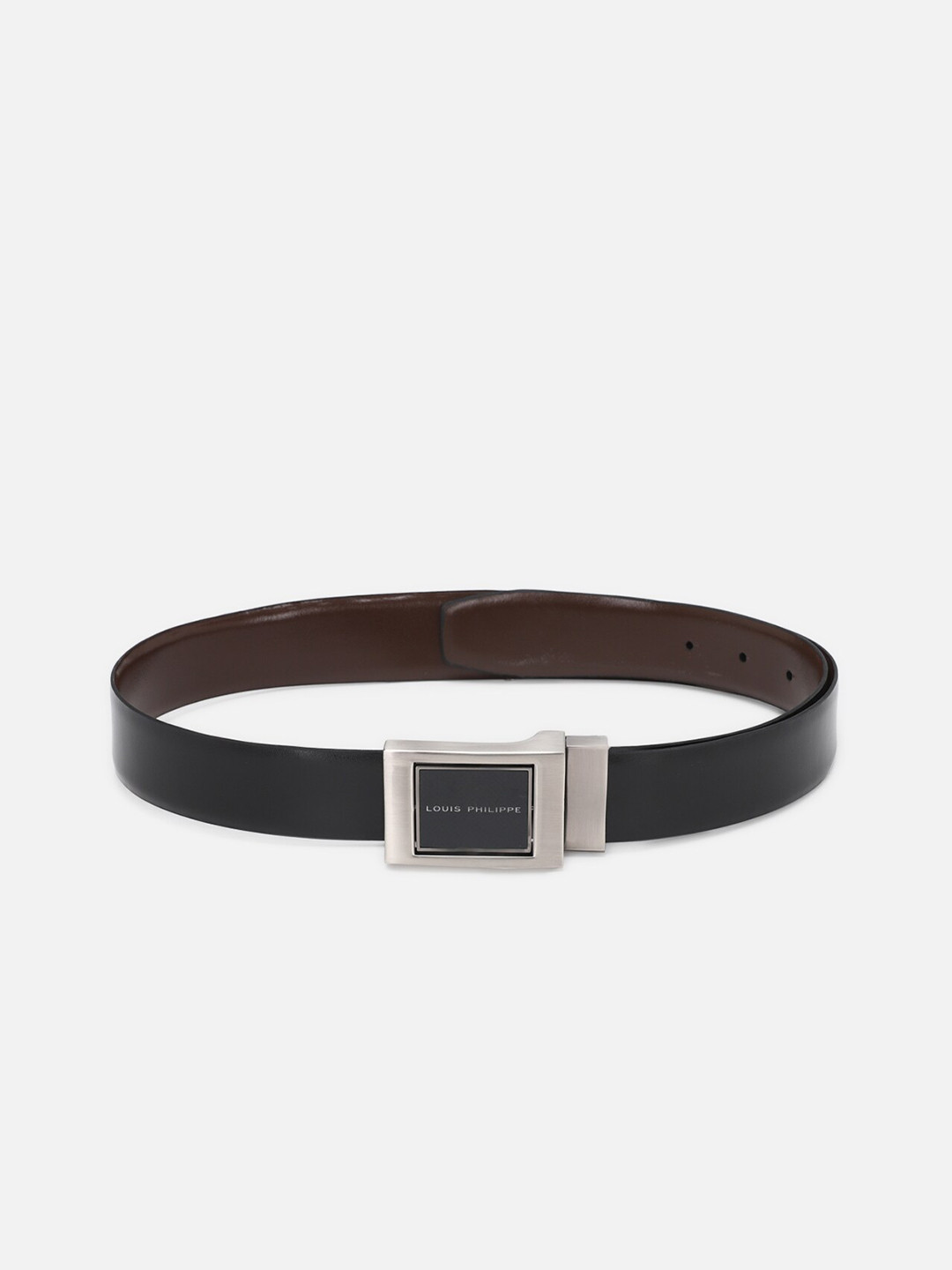 

Louis Philippe Men Solid Leather Belt, Black