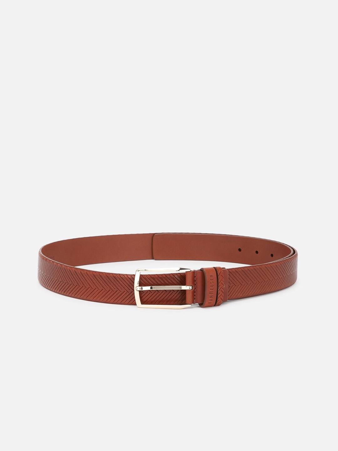 

Van Heusen Men Textured Leather Belt, Brown