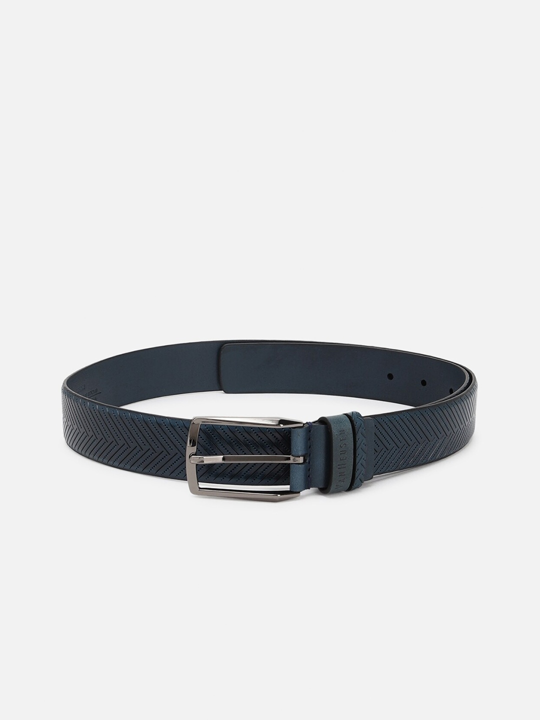 

Van Heusen Men Textured Leather Belt, Navy blue