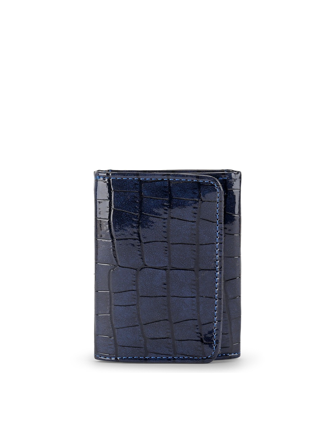 

TEAM 11 Women Textured Three Fold Wallet, Blue