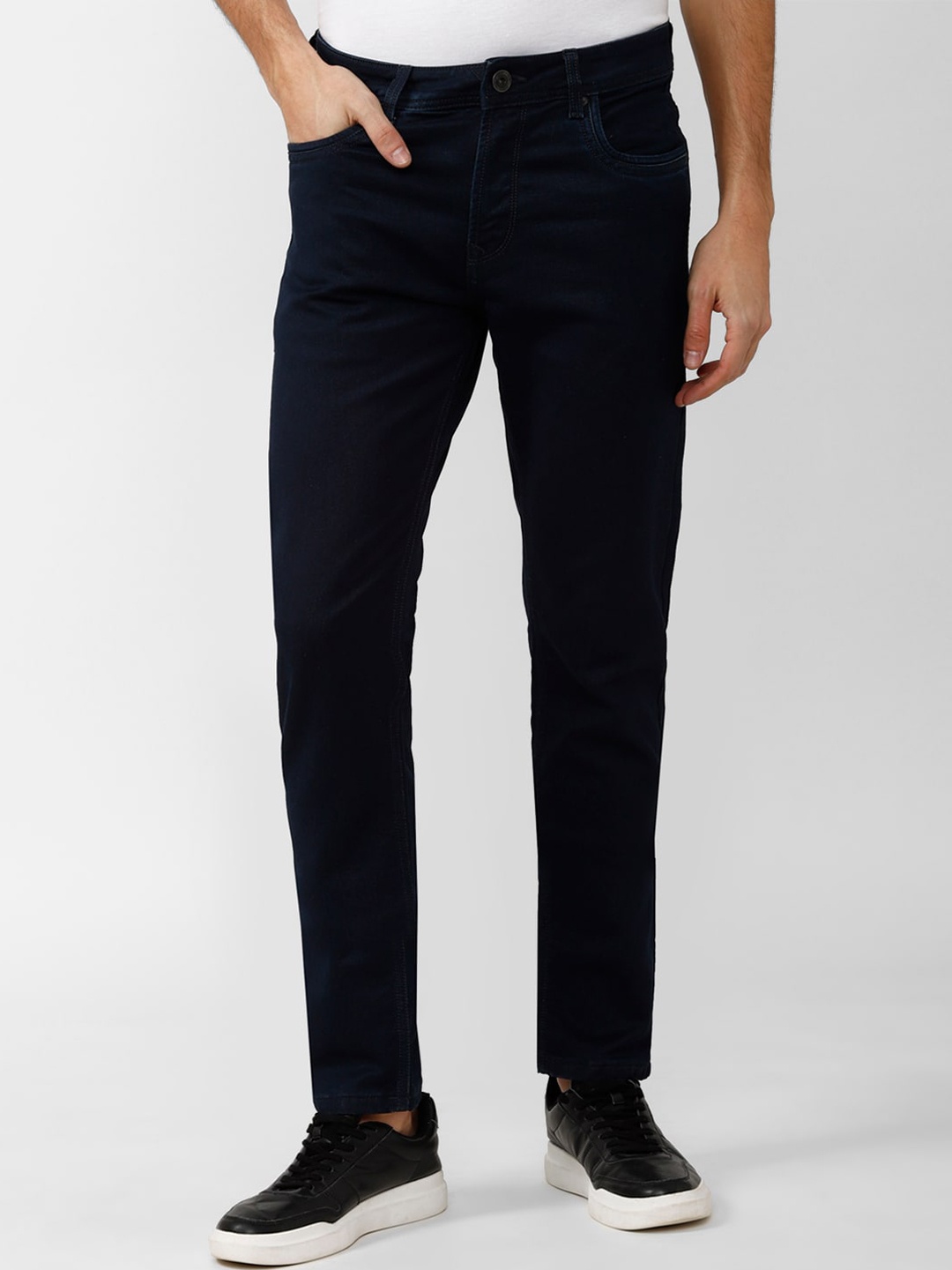 

Peter England Casuals Men Cotton Clean Look Jeans, Navy blue