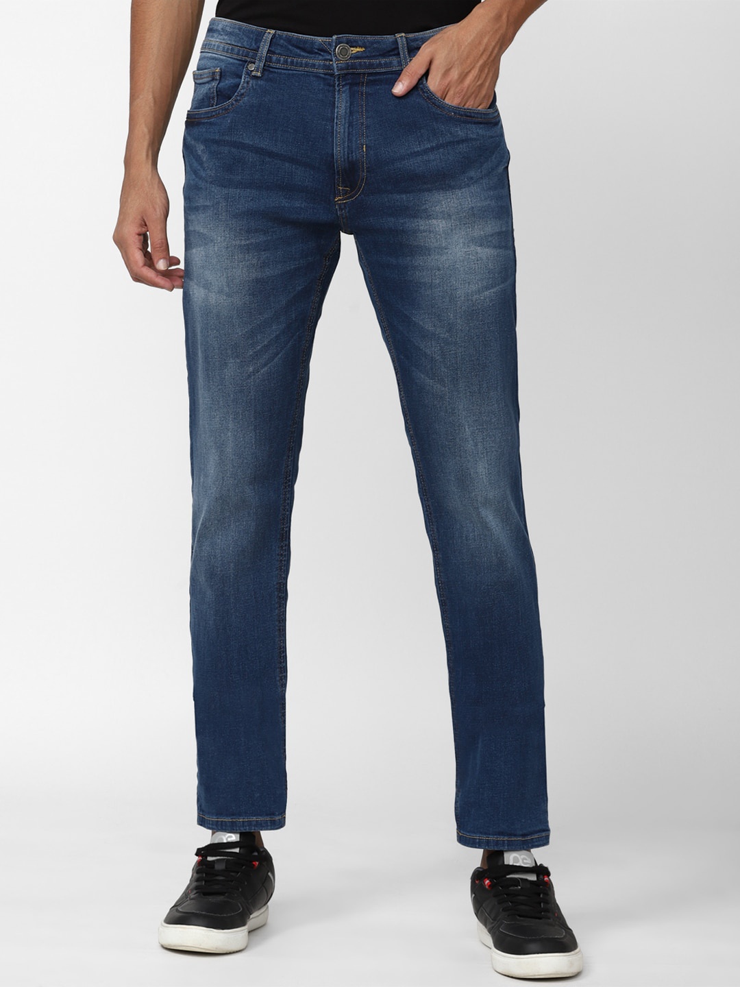 

Peter England Casuals Men Heavy Fade Regular Fit Jeans, Navy blue