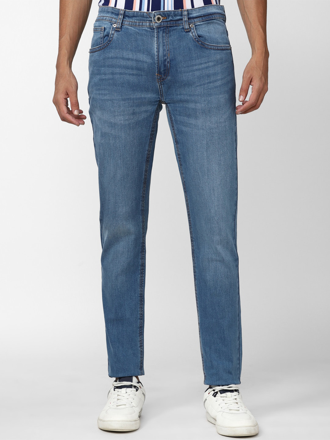 

Peter England Casuals Men Light Fade Regular Fit Jeans, Blue