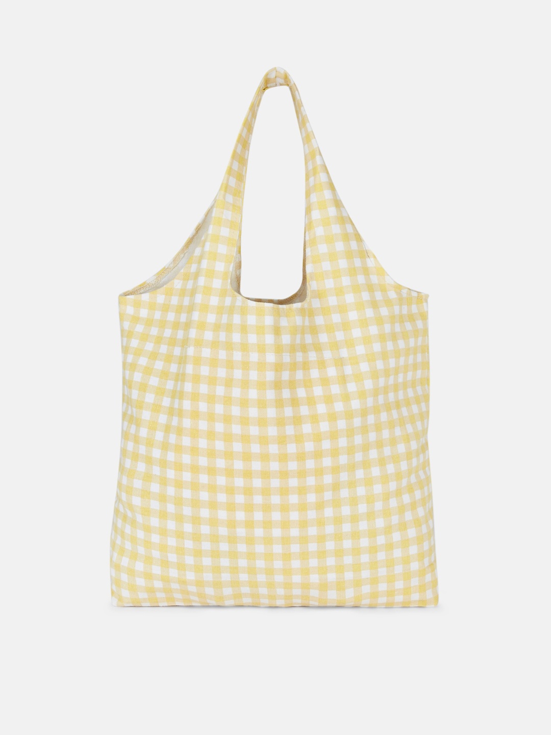 

Forever Glam by Pantaloons Checked Oversized Shopper Tote Bag, Yellow