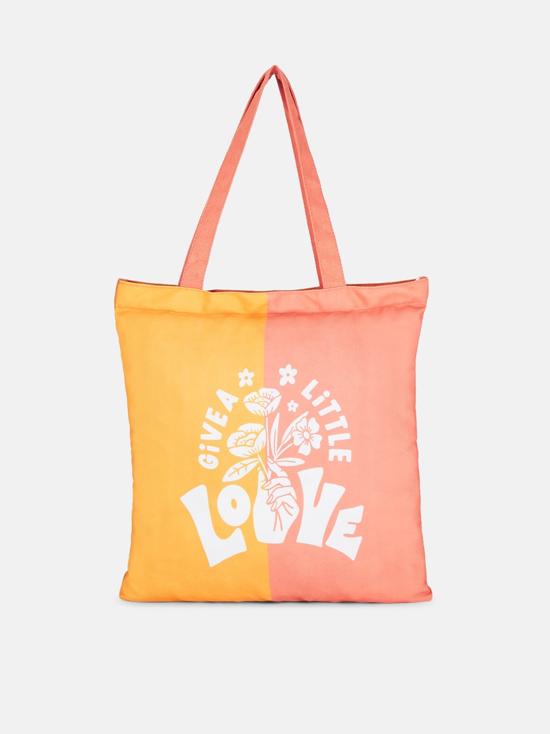 

Forever Glam by Pantaloons Typography Printed Shopper Pure Cotton Tote Bag, Mustard