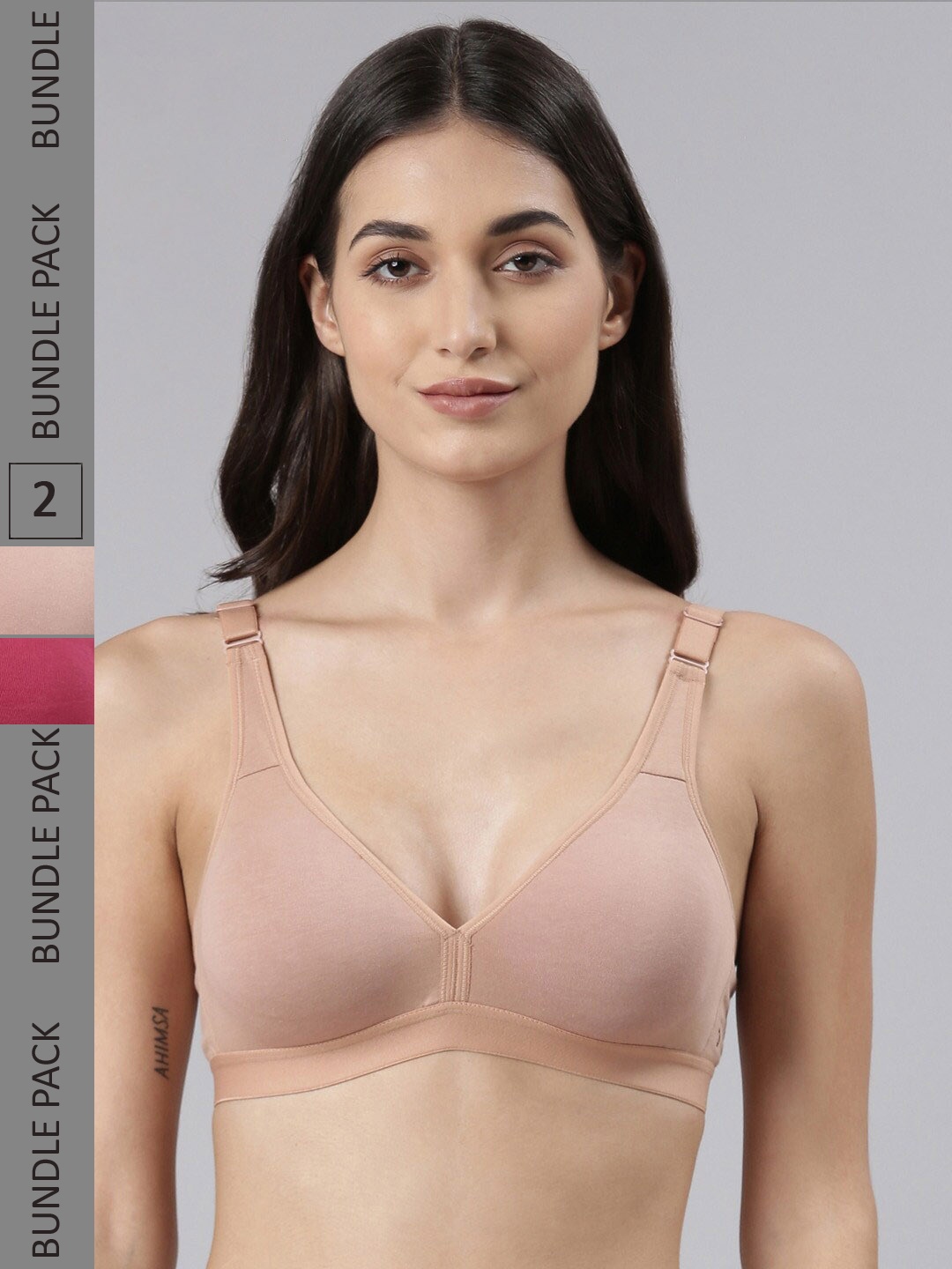 

Dollar Missy Pack of 2 Wire-Free Basic Support Bra, Beige