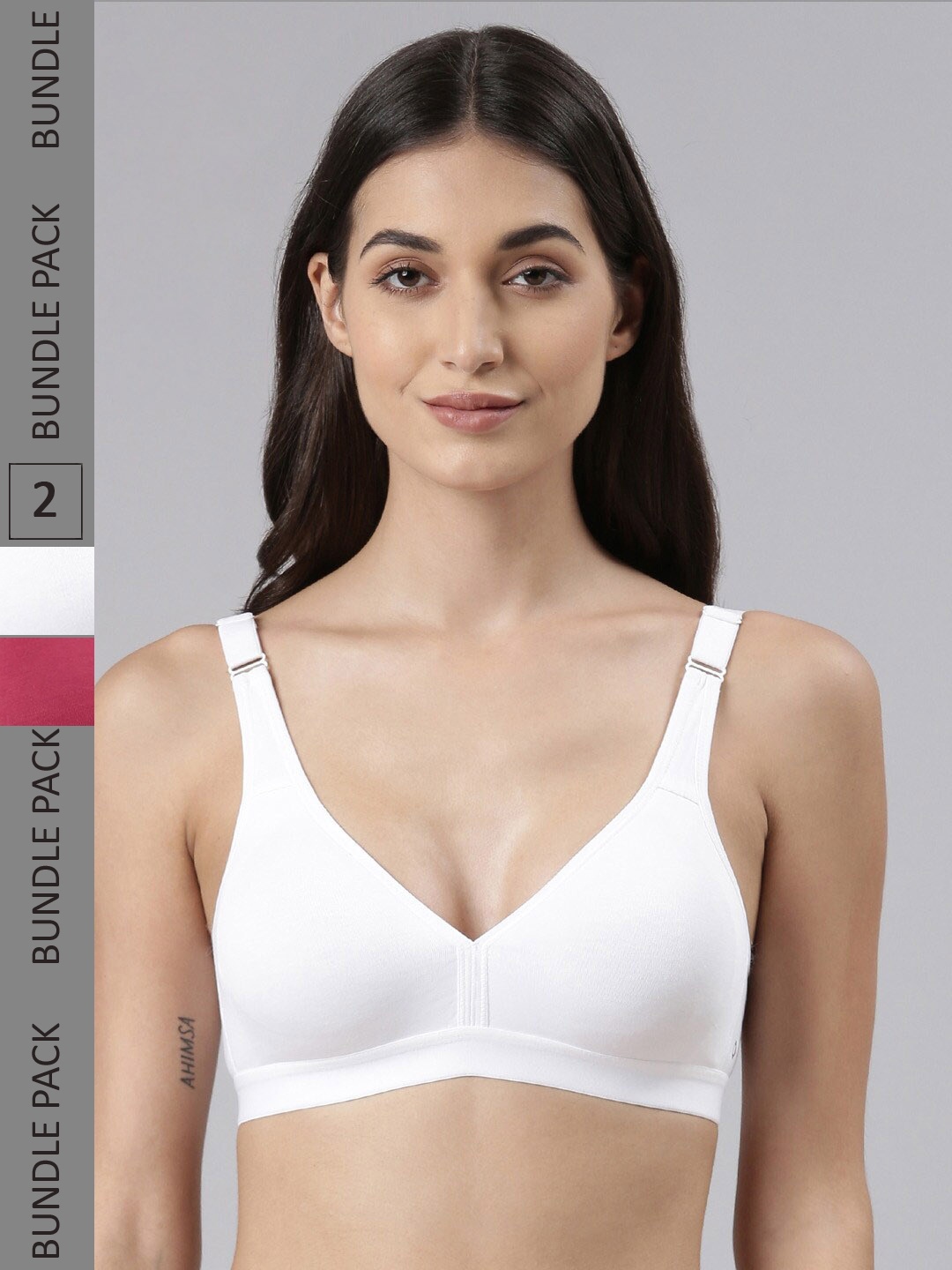 

Dollar Missy Pack Of 2 Non Padded Non-Wired Cotton Bra, Maroon