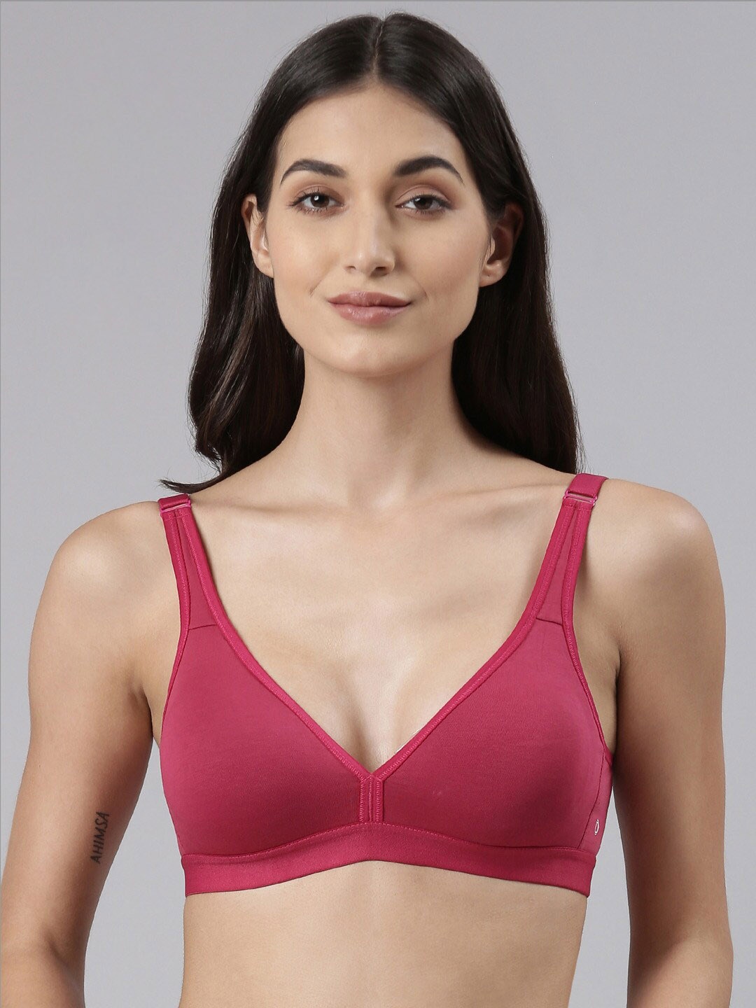 

Dollar Missy Pack of 2 Women Combed Cotton Wire-Free Basic Support Bra DES-1001-R3-CER-PO2, Maroon