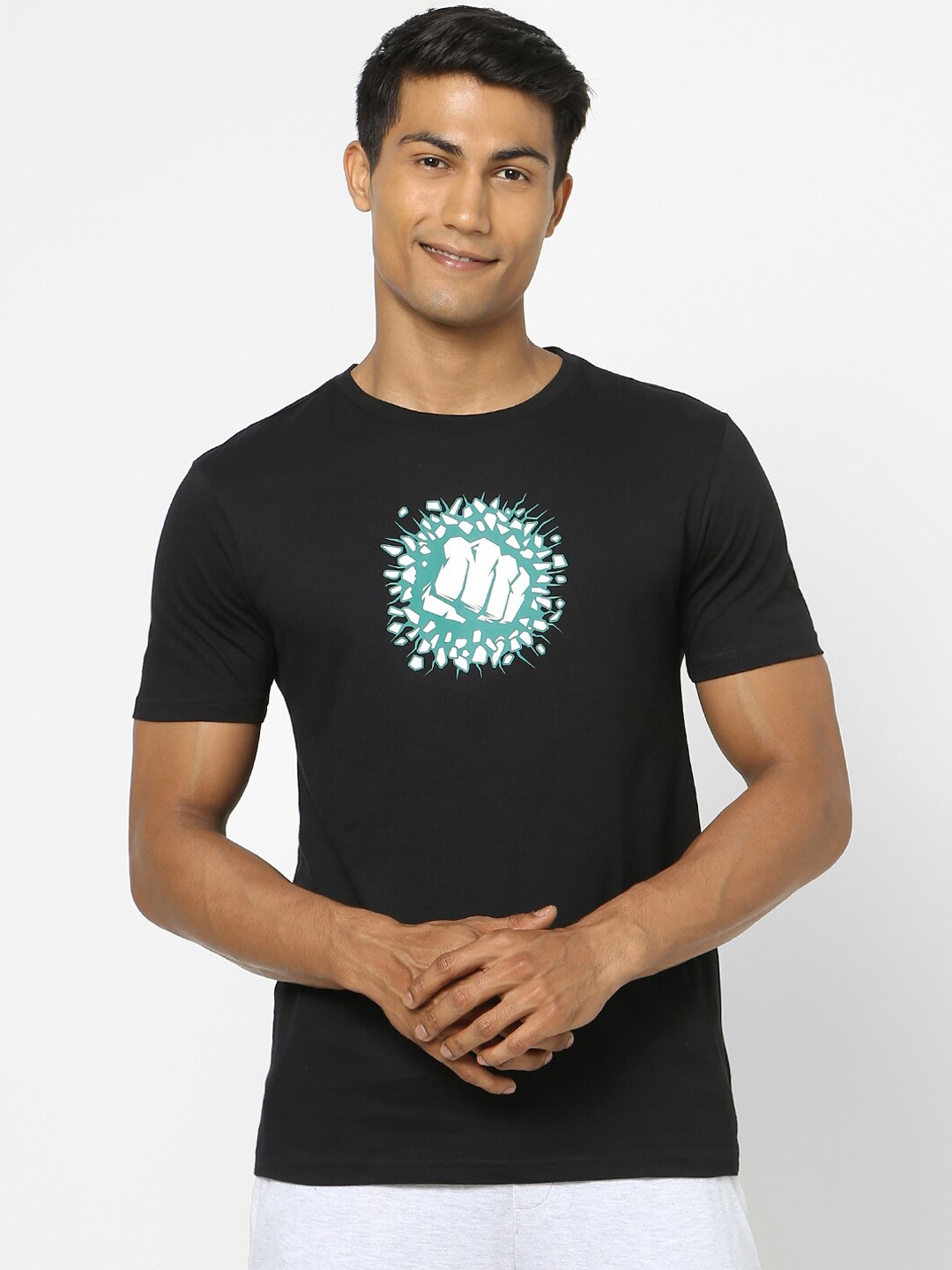 

Ajile by Pantaloons Men Cotton Lounge Tshirt, Black