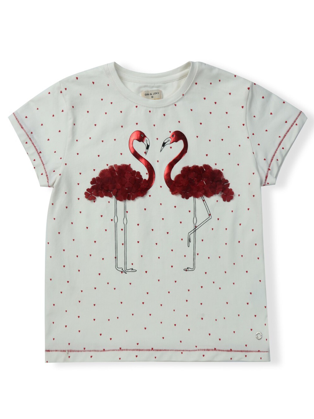 

Gini and Jony Girls Printed Cotton T-shirt, White
