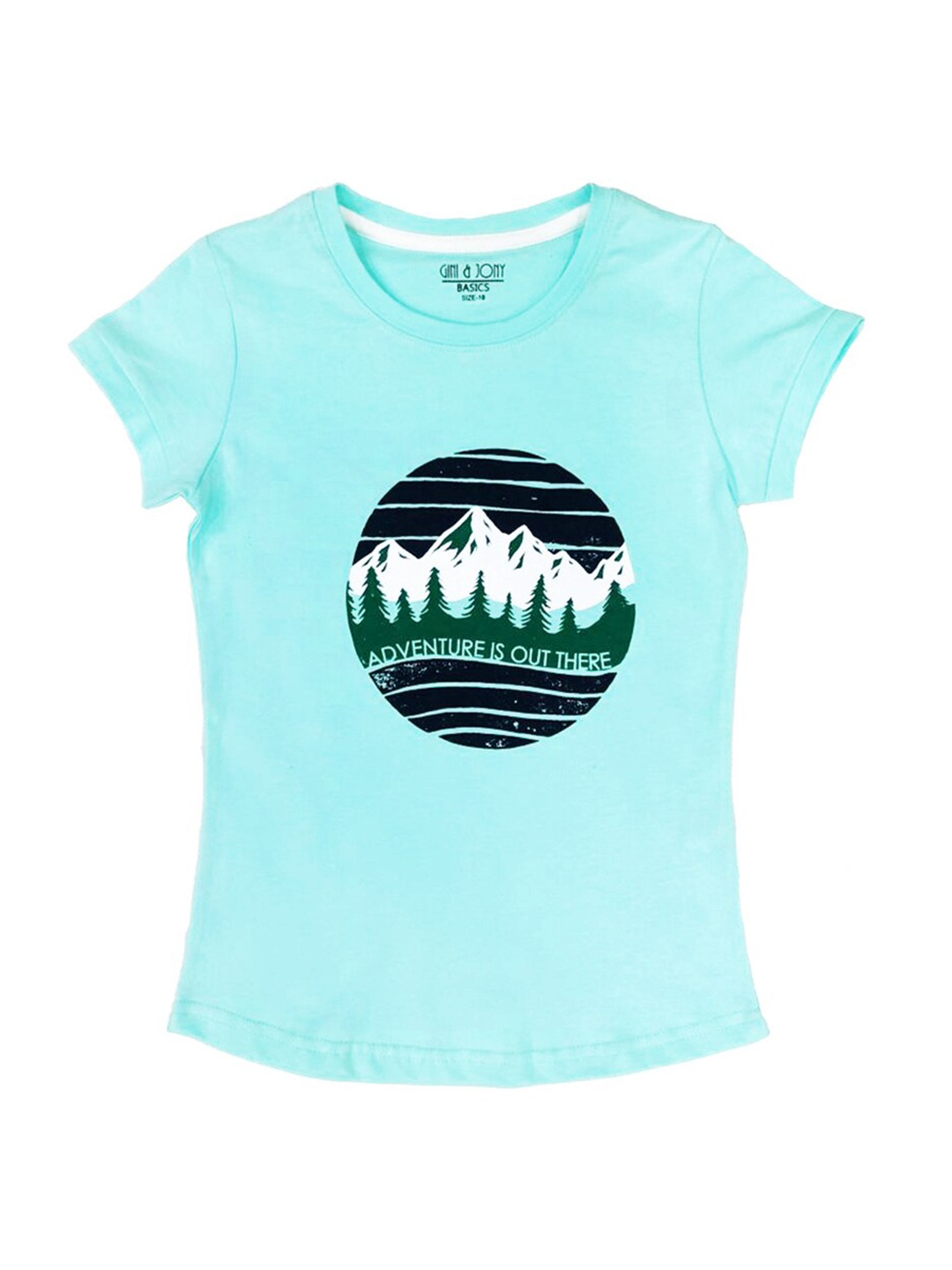 

Gini and Jony Girls Printed Cotton Top, Blue