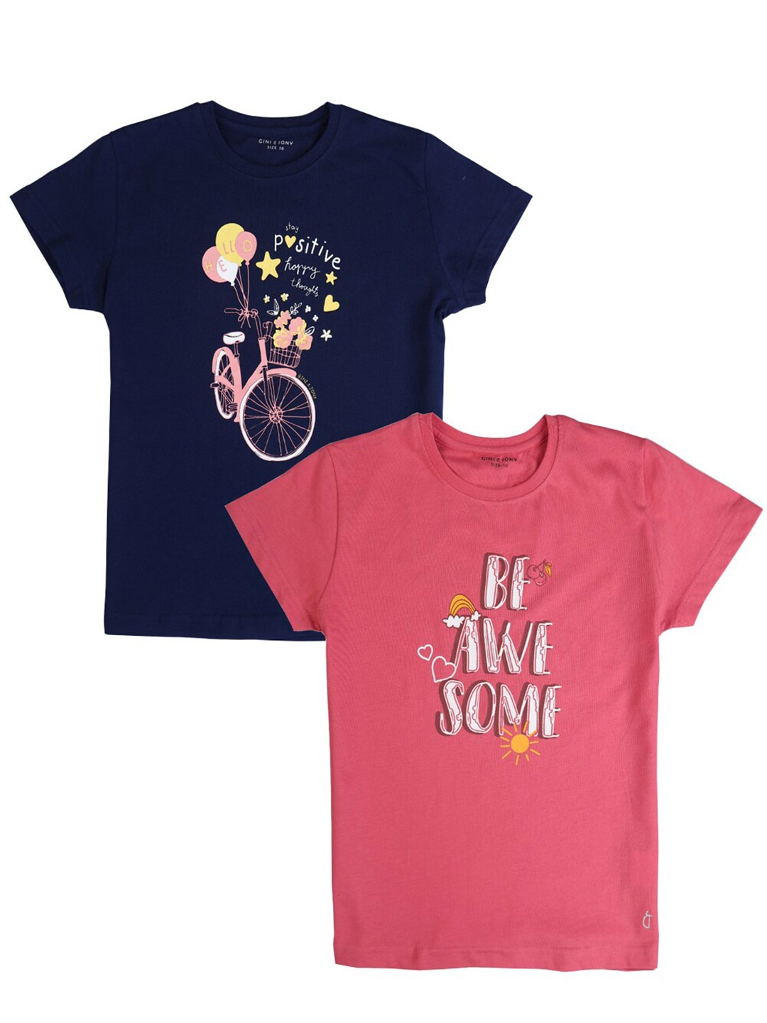 

Gini and Jony Pack Of 2 Printed Top, Multi