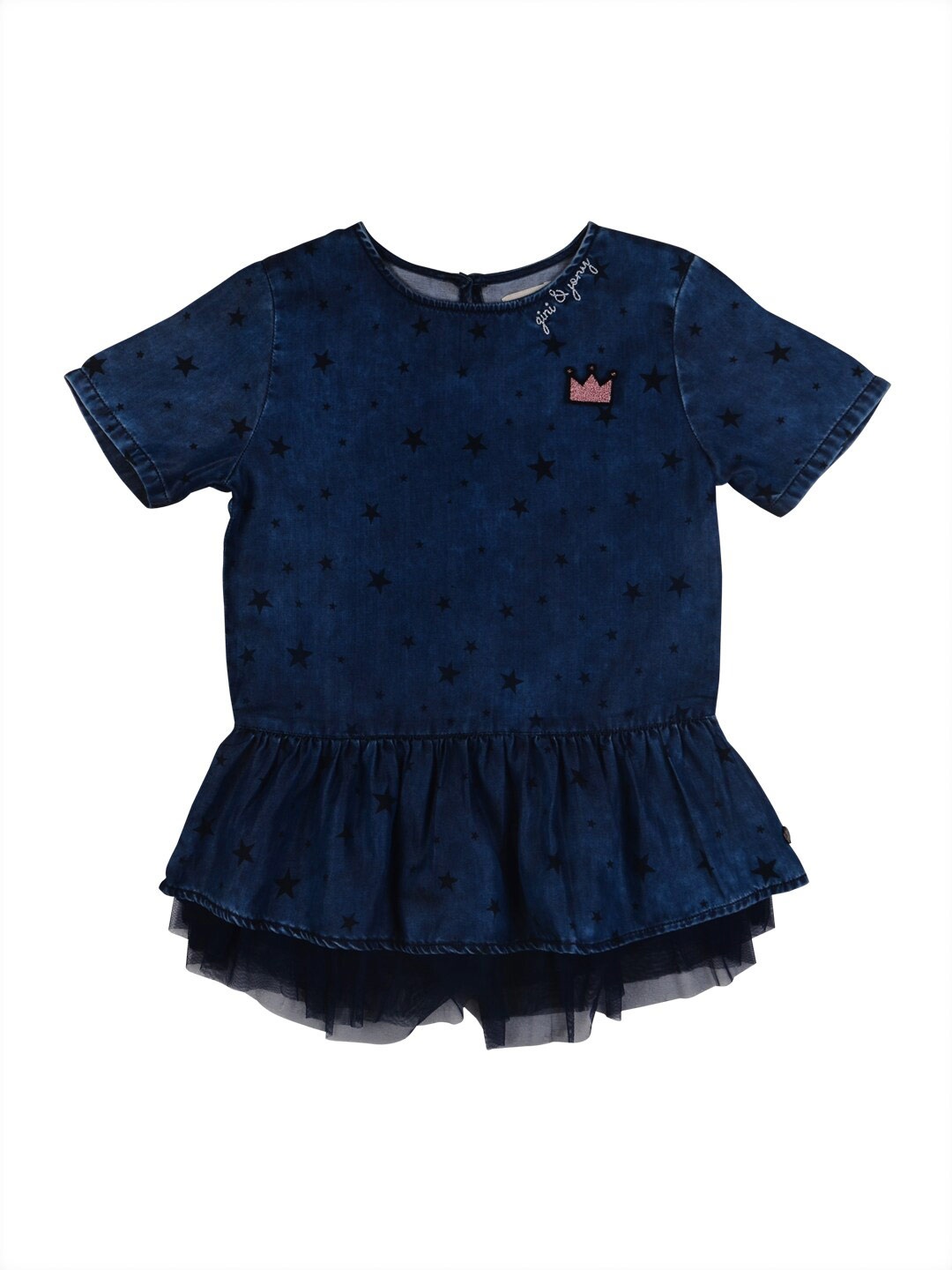 

Gini and Jony Girls Printed Peplum Top, Blue