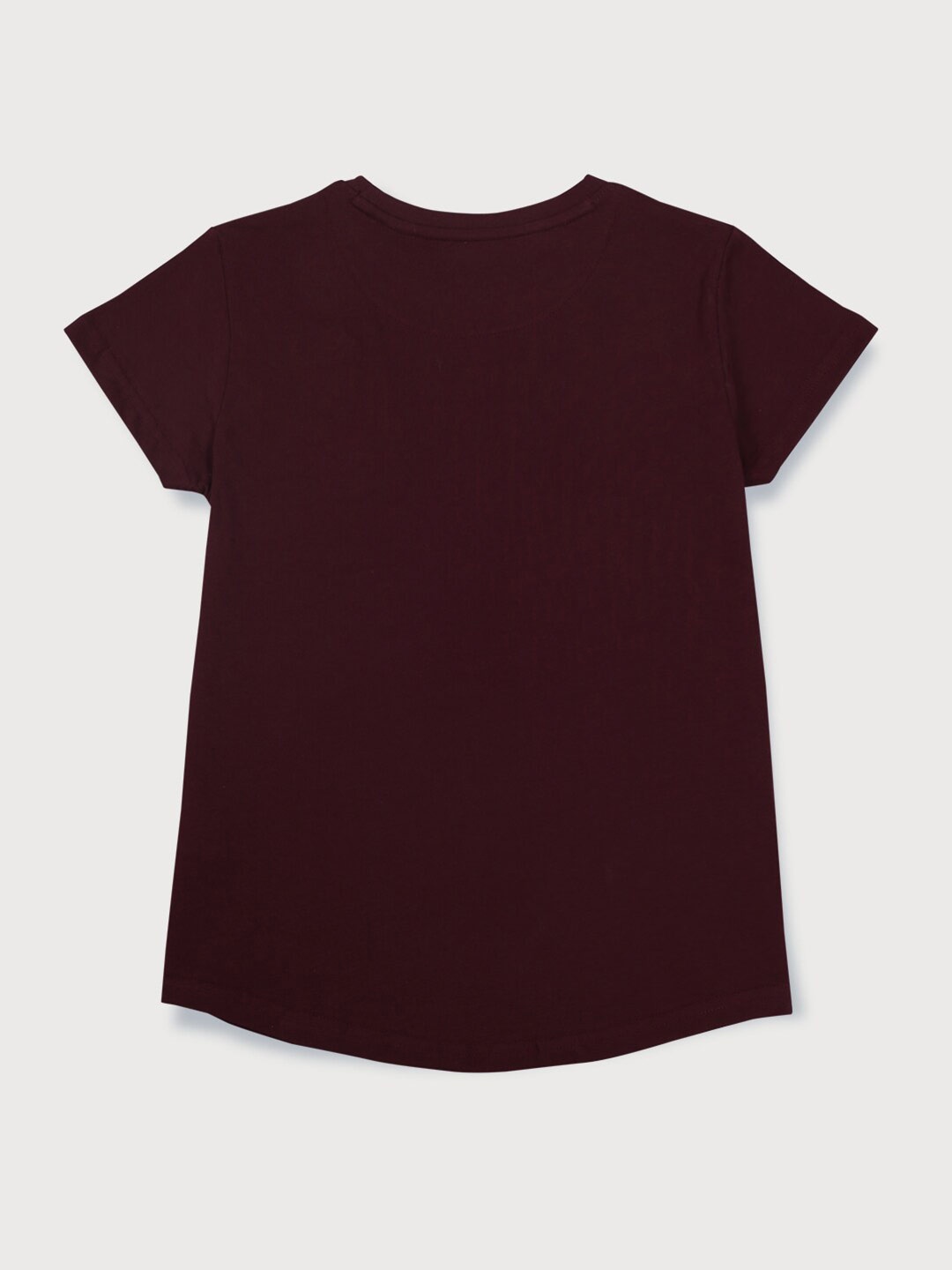 

Gini and Jony Girls Typography Printed T-shirt, Maroon