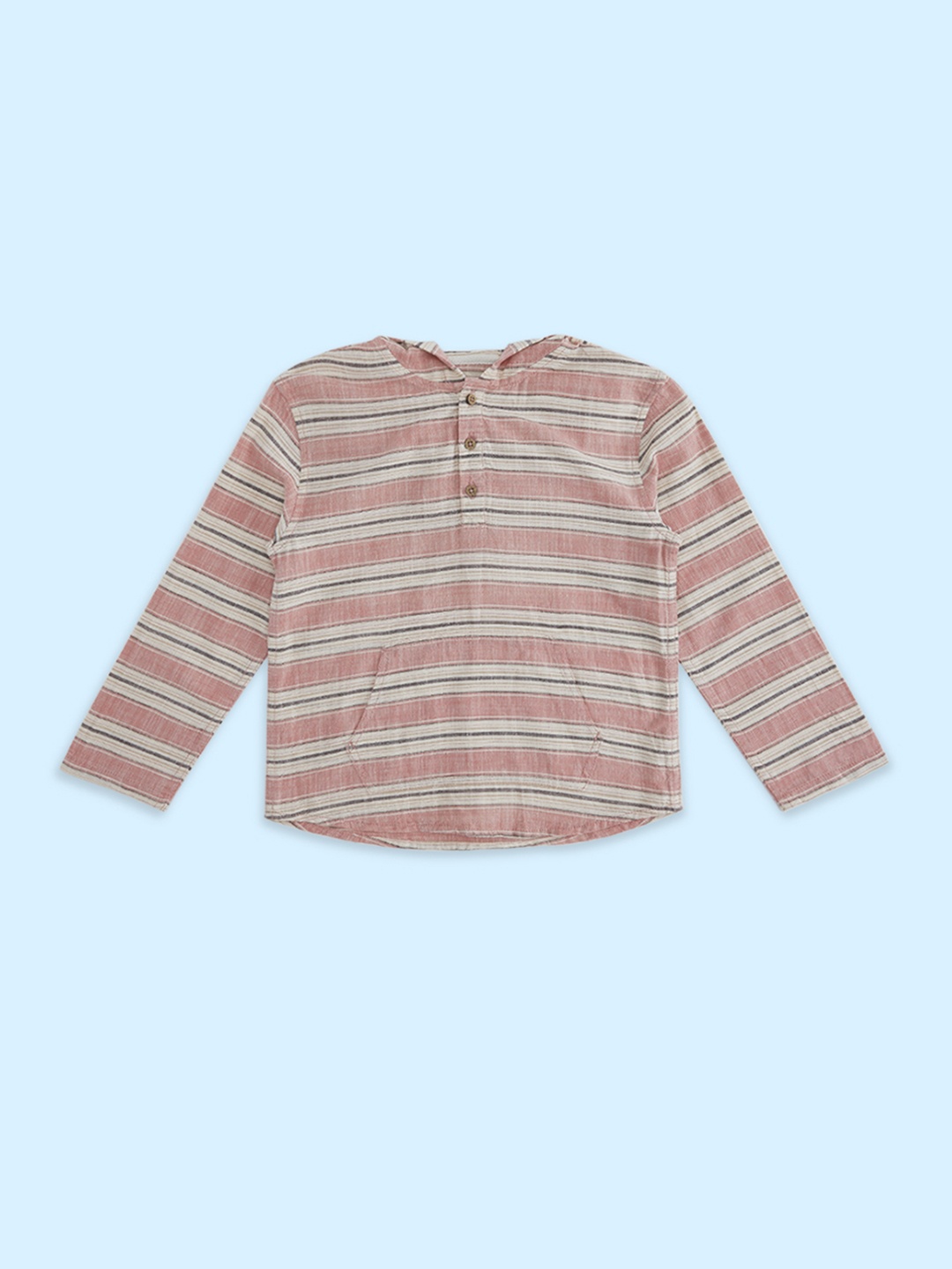 

Pantaloons Junior Boys Horizontal Stripes Cotton Casual Shirt, Coral