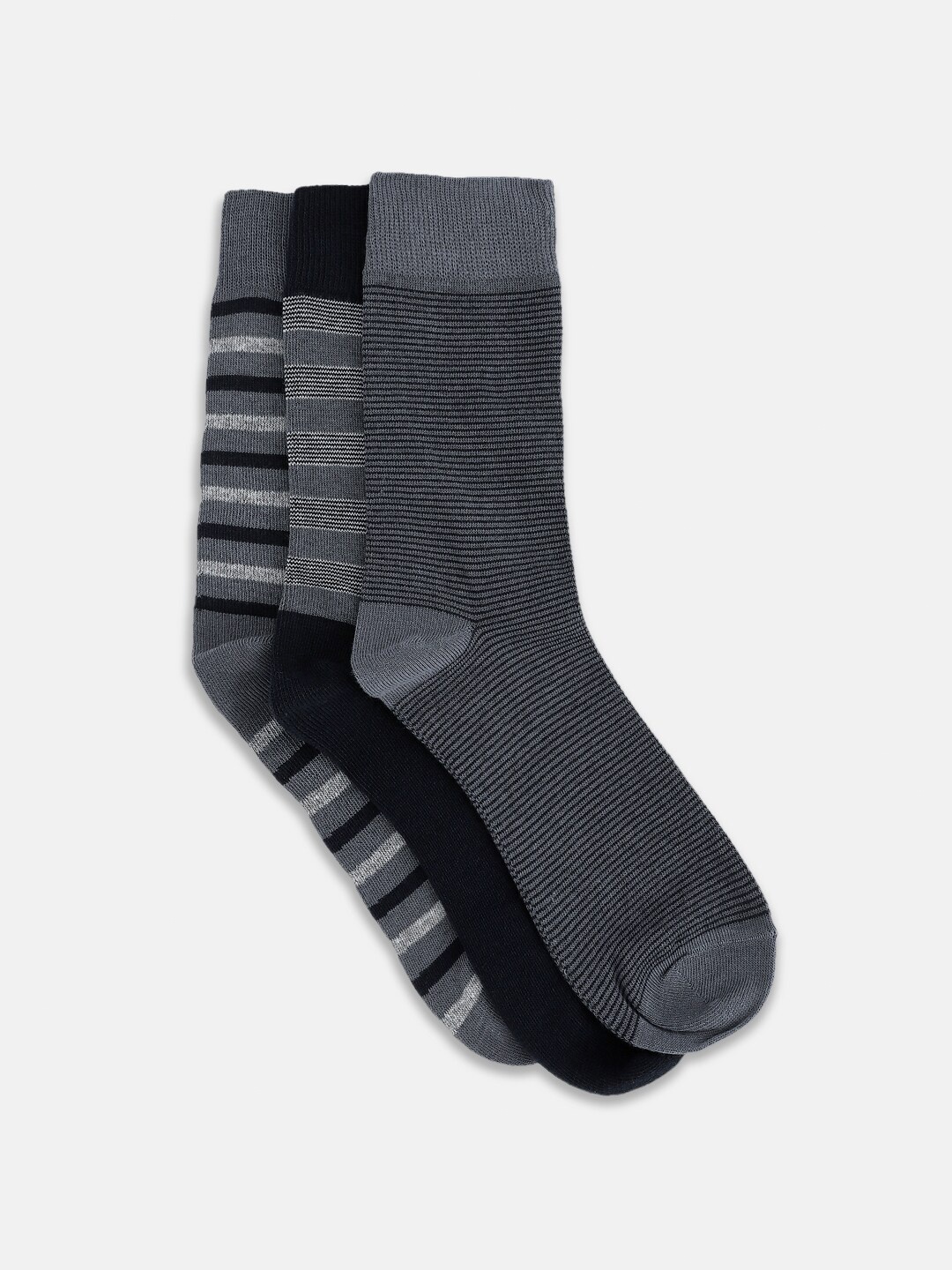 

BYFORD by Pantaloons Men Pack Of 3 Patterned Calf-Length Socks, Blue
