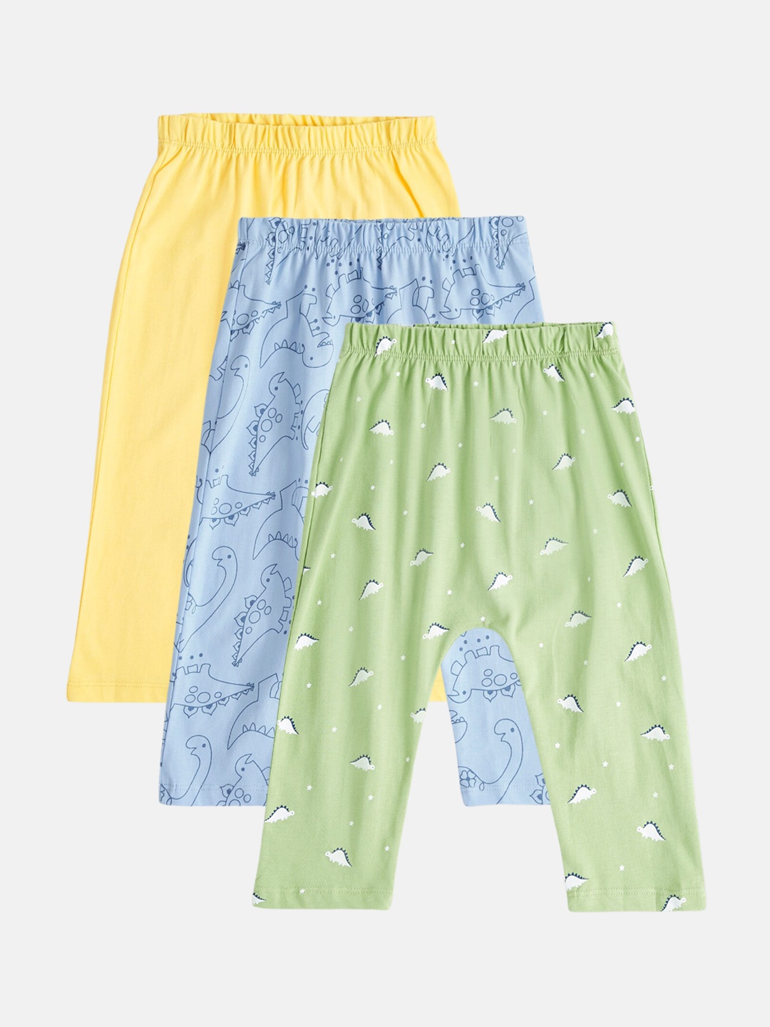 

Pantaloons Baby Boys Pack Of 3 Printed Cotton Track Pants, Blue