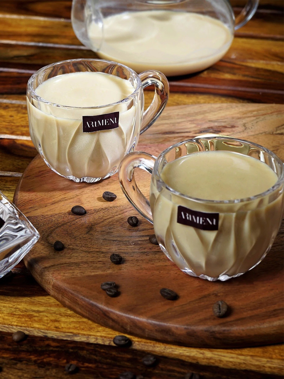

THE ARTMENT Transparent Set Of 6 Textured Glass Cups 190 ml each
