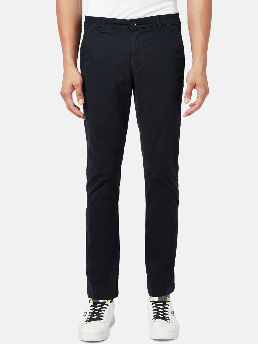 

BYFORD by Pantaloons Men Slim Fit Trousers, Navy blue