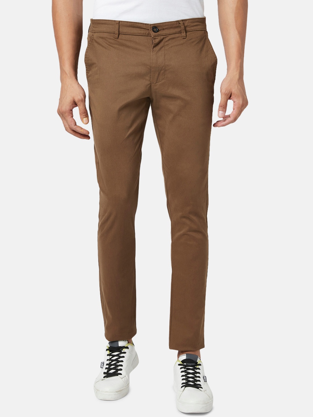 

BYFORD by Pantaloons Men Slim Fit Trousers, Brown