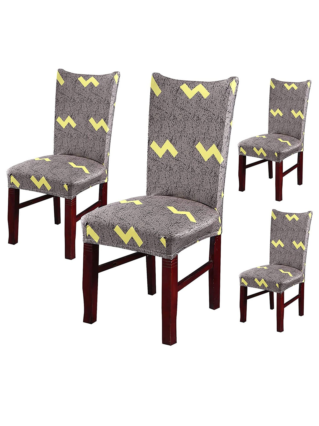 

HOUSE OF QUIRK Set Of 4 Green Printed Chair Covers