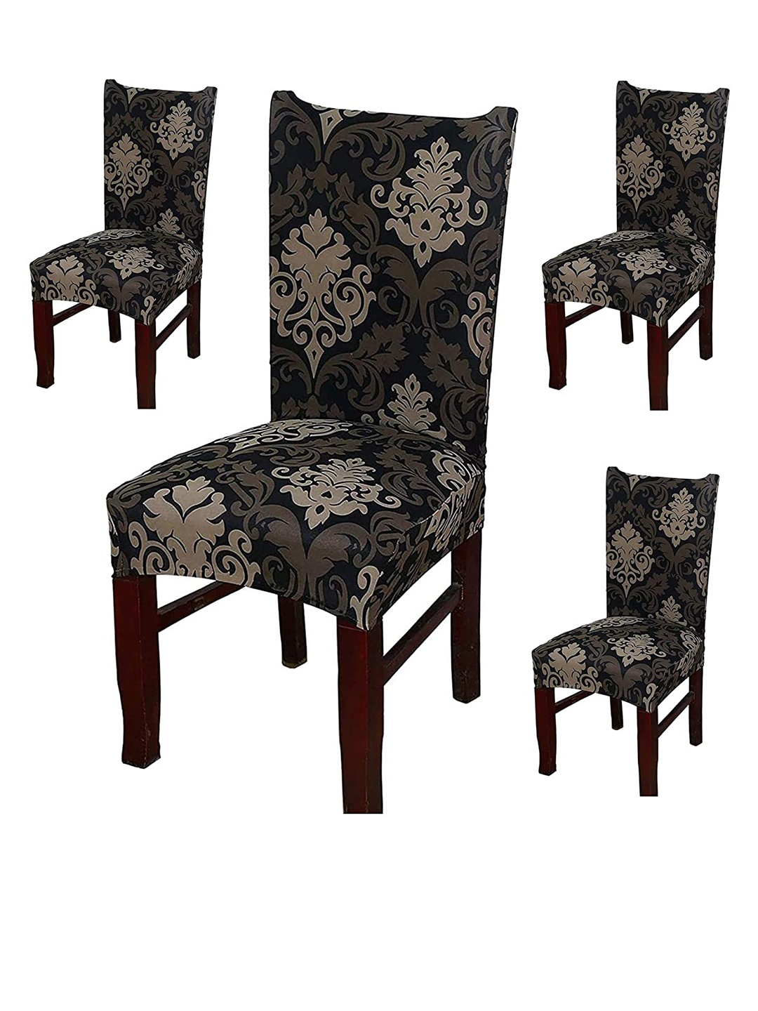 

HOUSE OF QUIRK Set Of 4 Black Printed Chair Cover