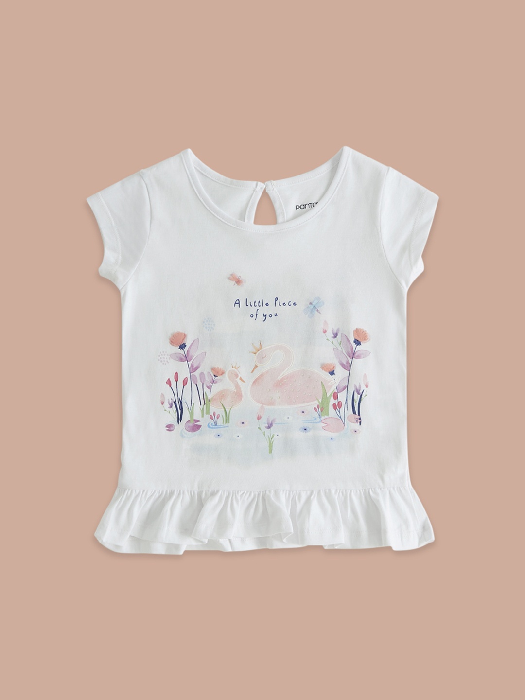 

Pantaloons Baby Girls Printed Cotton T-shirt, White