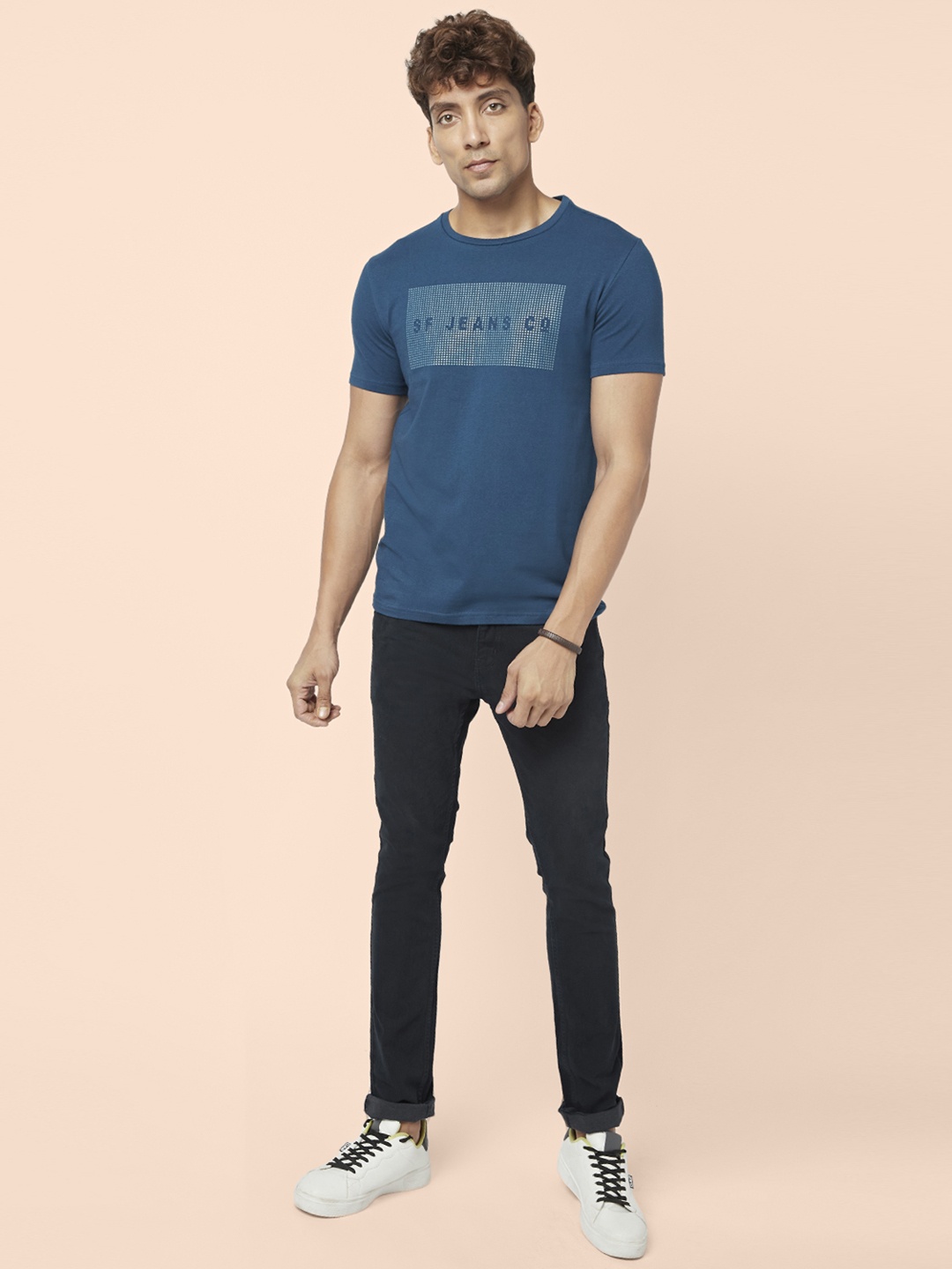 

SF JEANS by Pantaloons Men Cotton T-shirt, Blue