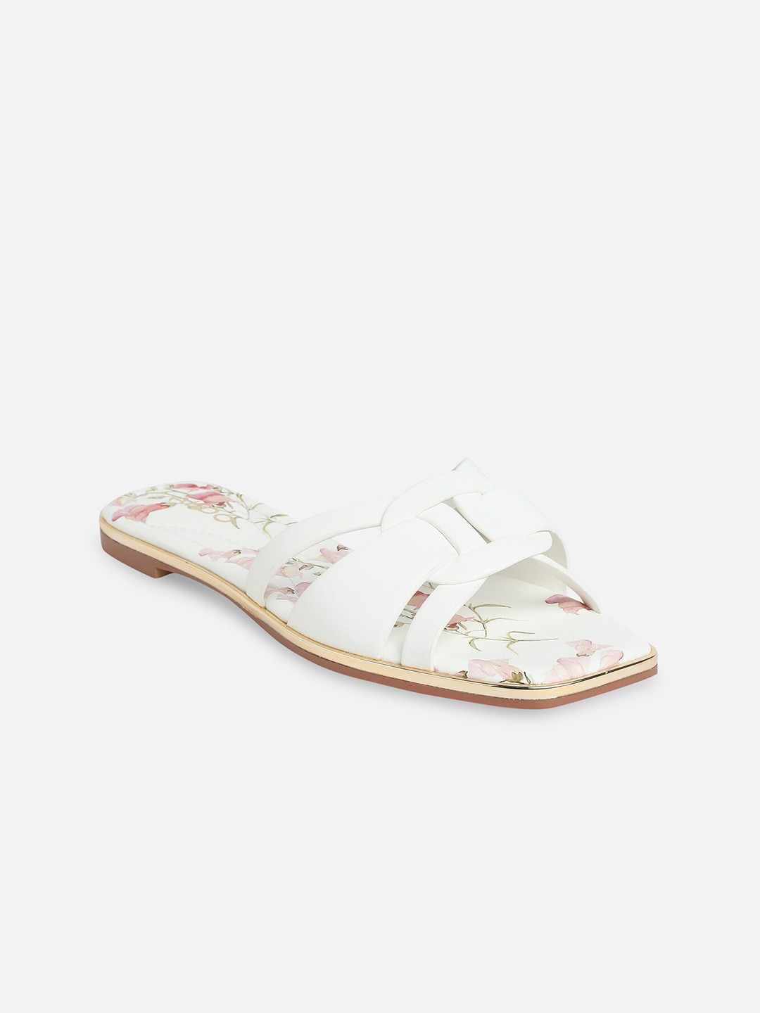 

ALDO Women Printed Open Toe Flats with Bows, Pink