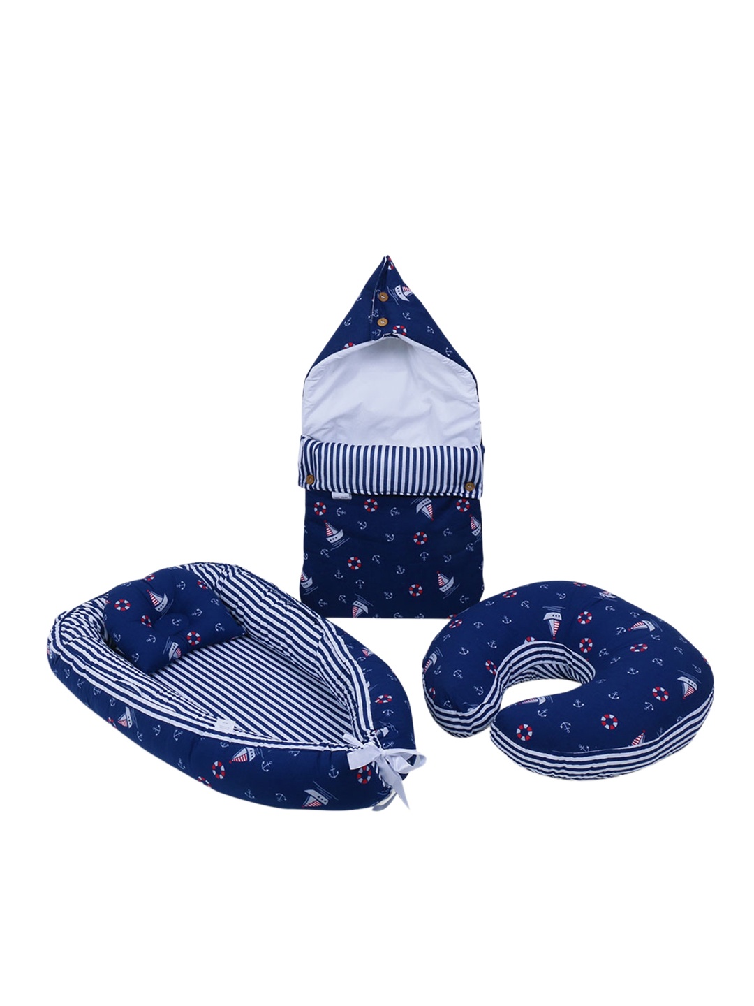 

haus & kinder Infant Printed Cotton Bed Set, Navy blue