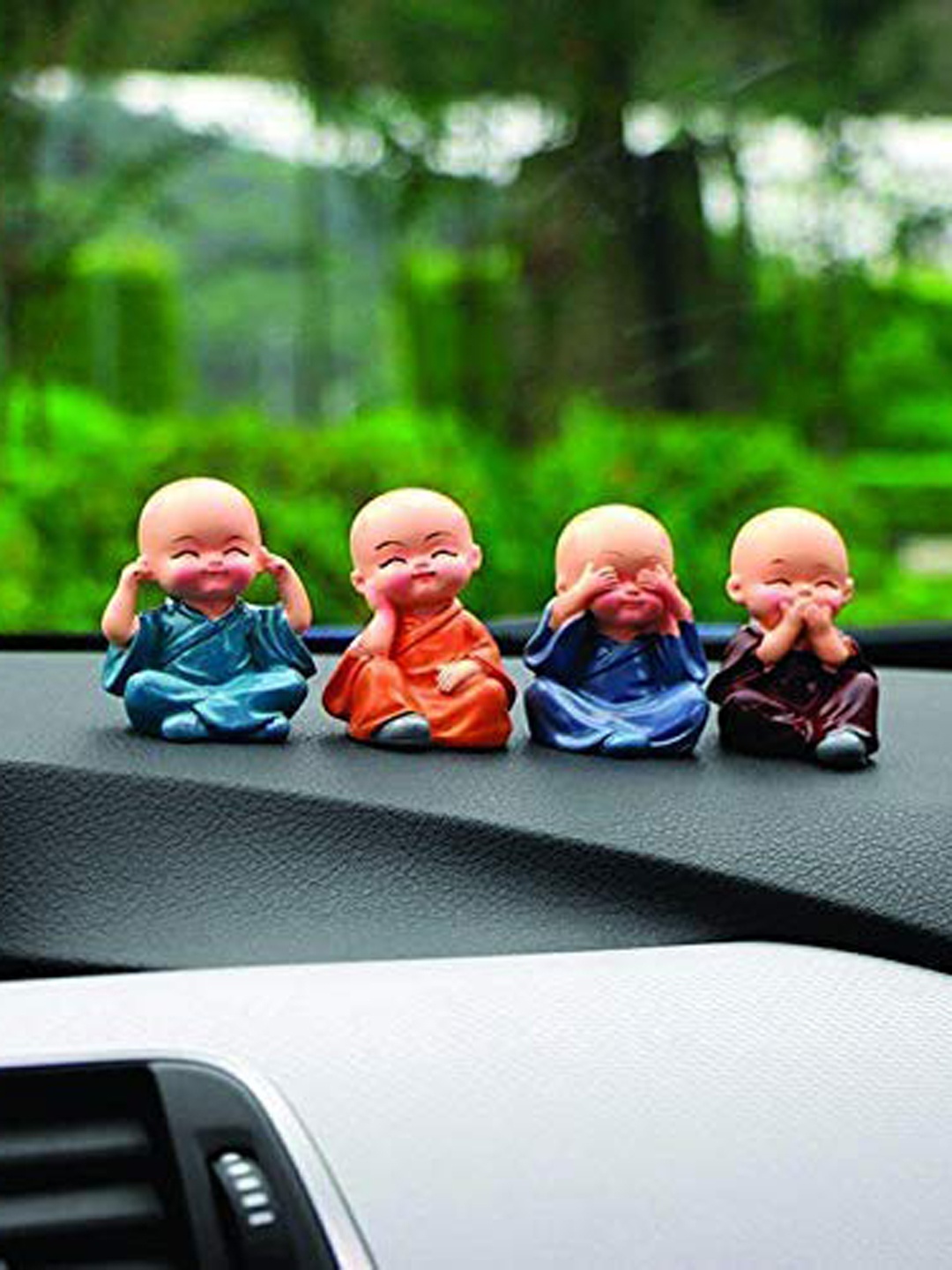 

Perpetual 4 Pieces Orange & Blue Little Baby Monk Buddha Showpieces