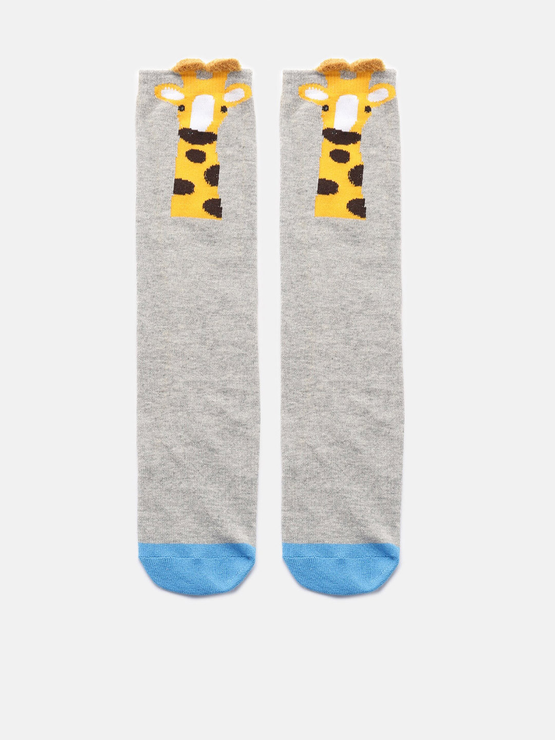 

EL REGALO Girls Self-Designed Knee-Length Socks, Grey