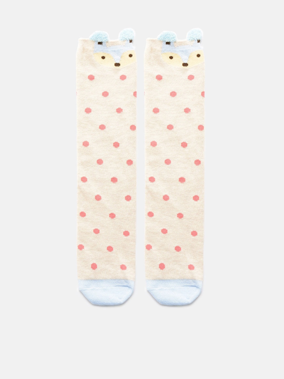 

EL REGALO Girls Patterned Cotton Calf-Length Socks, Pink